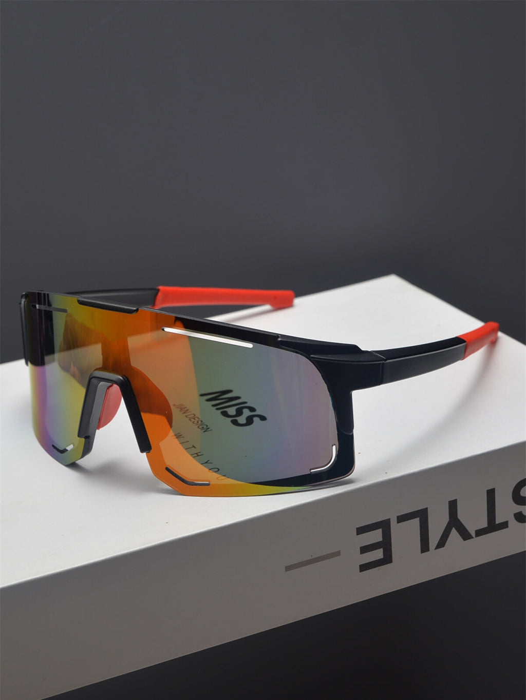 Oversized Shield Sports Sunglasses - draft