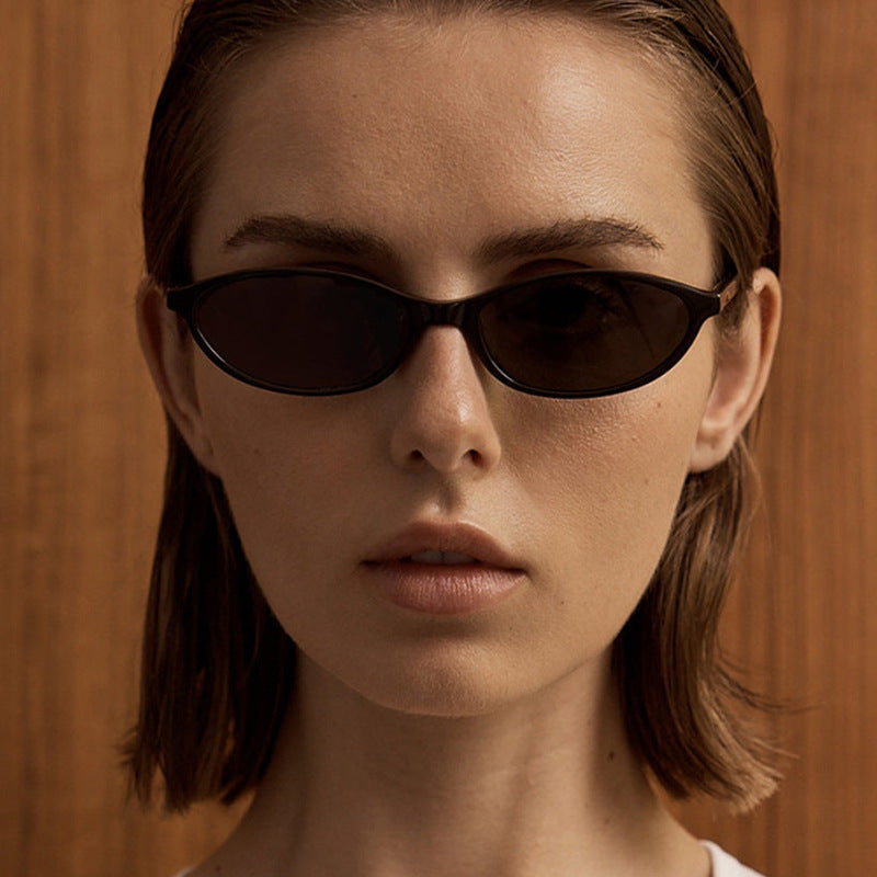 Slim Oval Acetate Sunglasses - draft