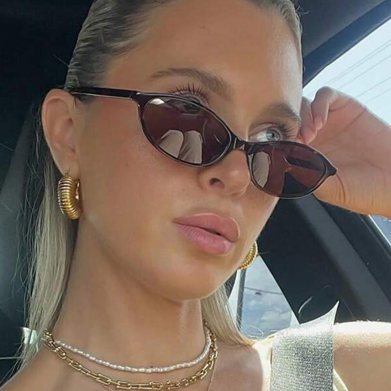 Slim Oval Acetate Sunglasses - draft