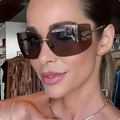 Rimless Gold-Tone Shield Sunglasses - draft