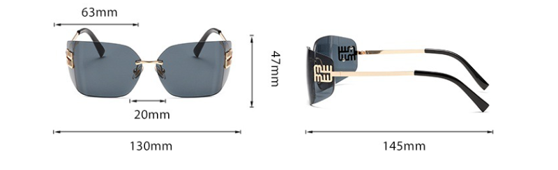Rimless Gold-Tone Shield Sunglasses - draft