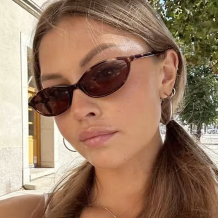 Slim Oval Acetate Sunglasses - draft
