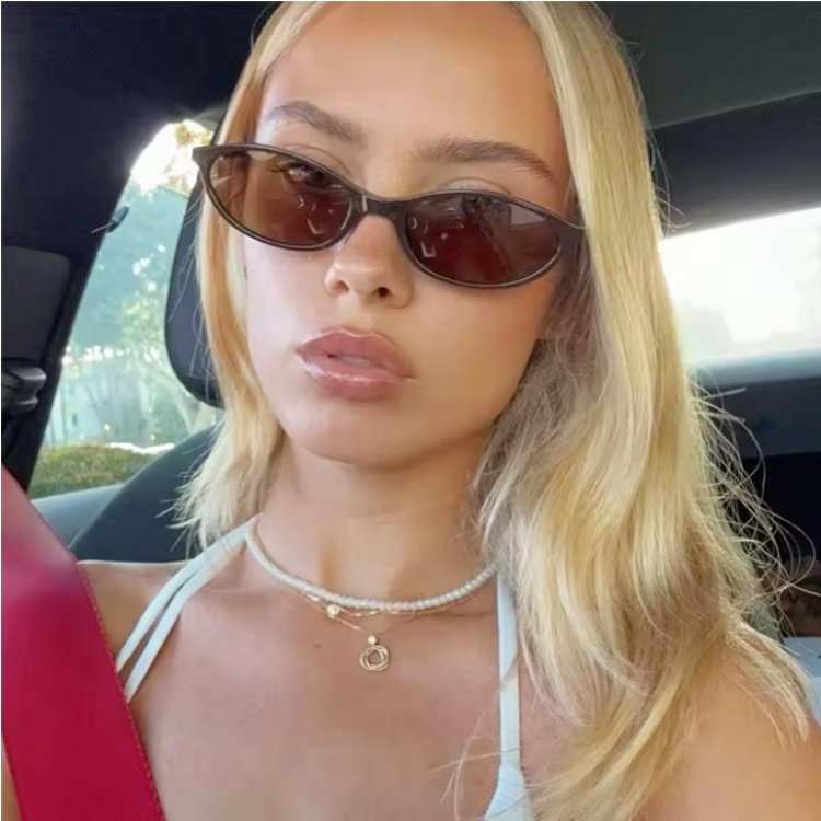 Slim Oval Acetate Sunglasses - draft
