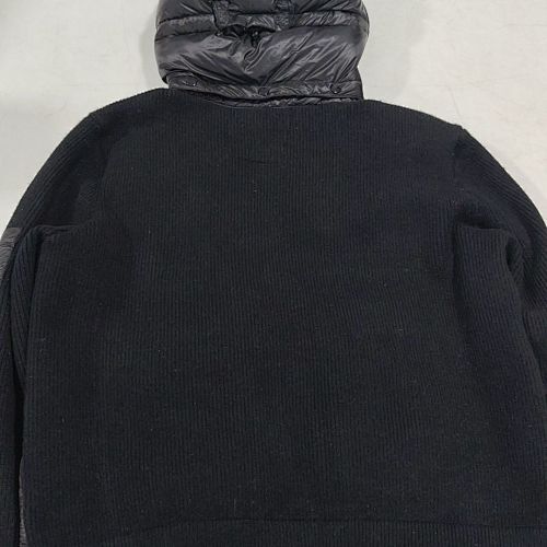 Hooded Puffer Jacket with Knit Sleeves - draft