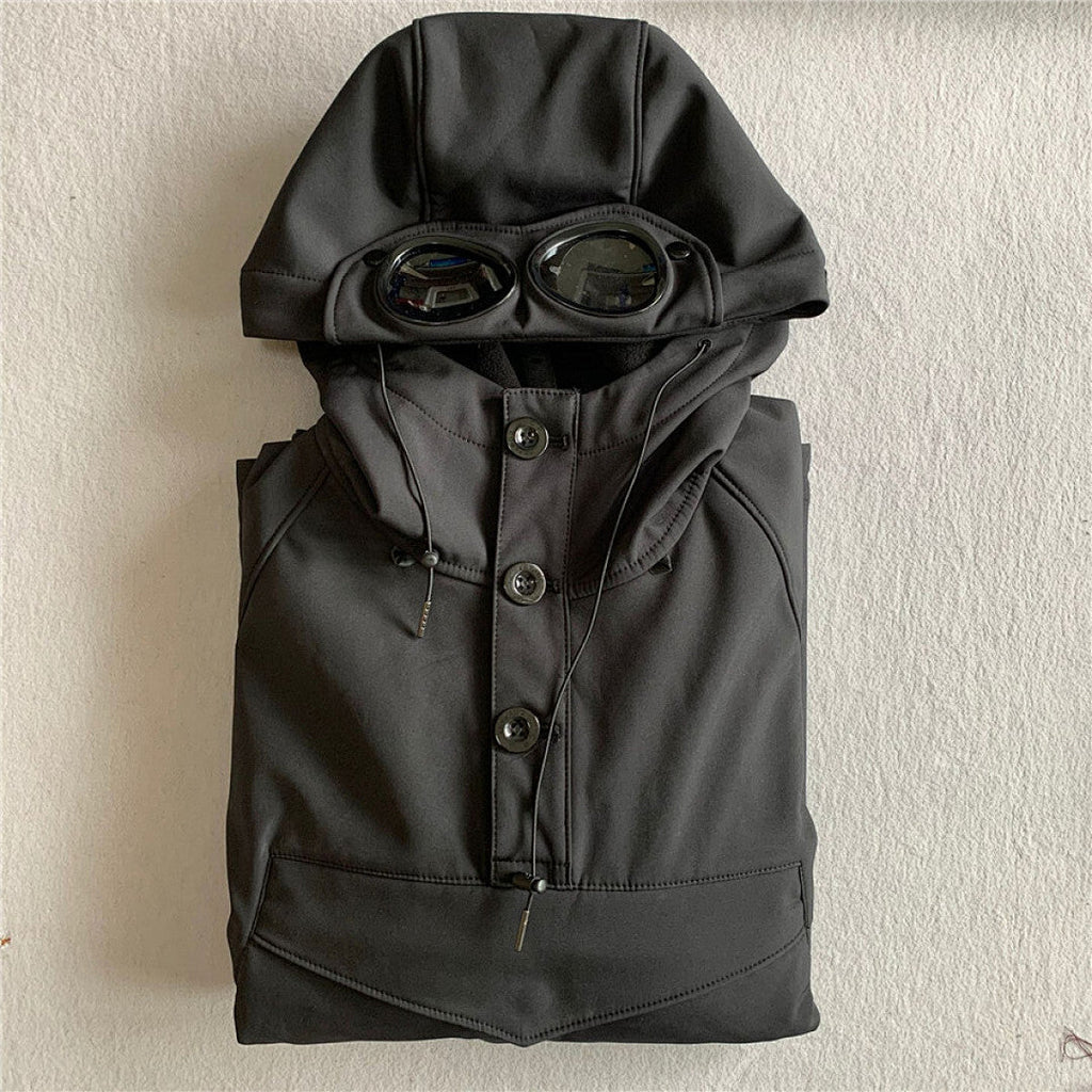 Hooded Jacket with Integrated Goggles - draft