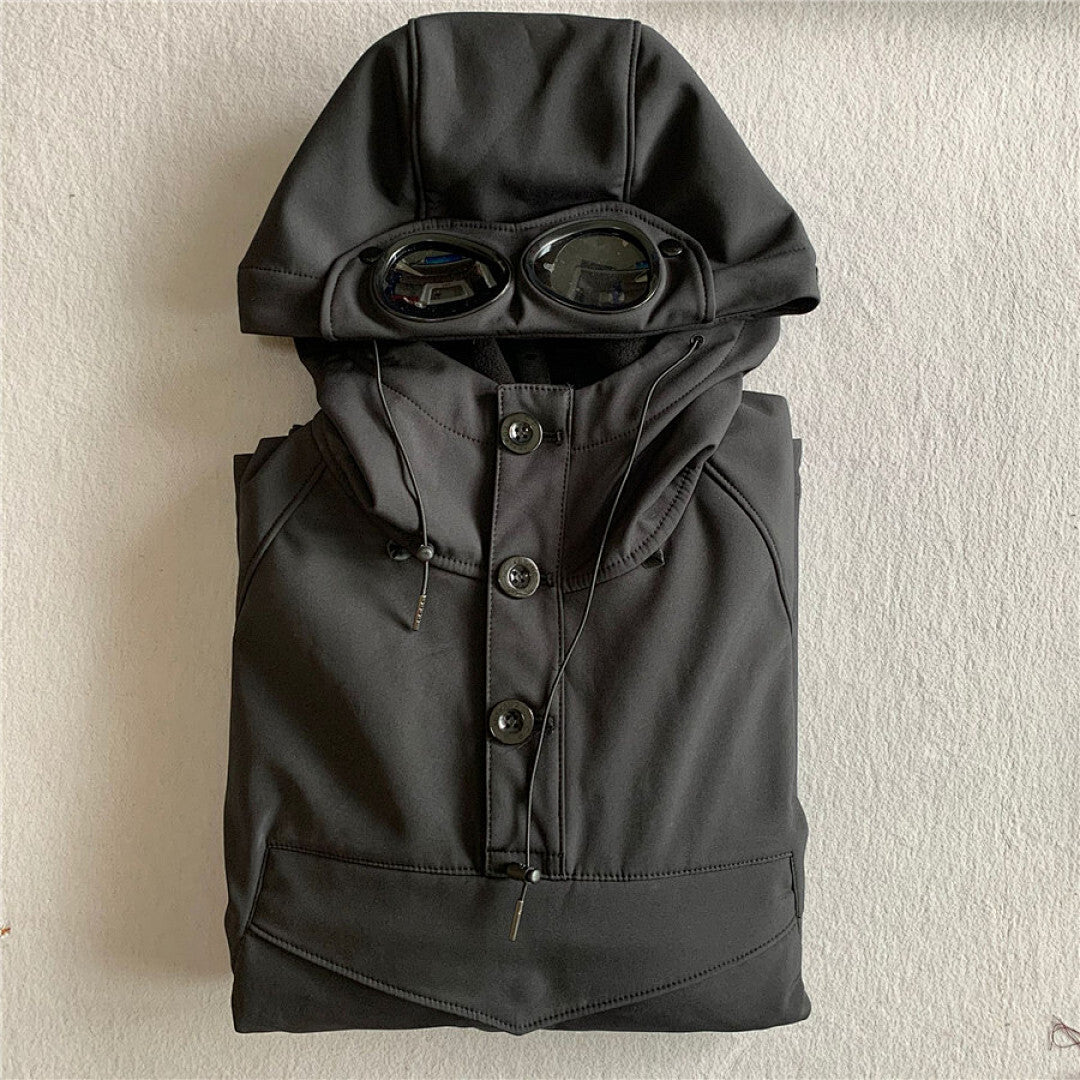 Hooded Jacket with Integrated Goggles - draft