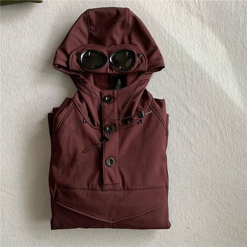 Hooded Jacket with Integrated Goggles - draft