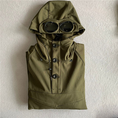 Hooded Jacket with Integrated Goggles - draft