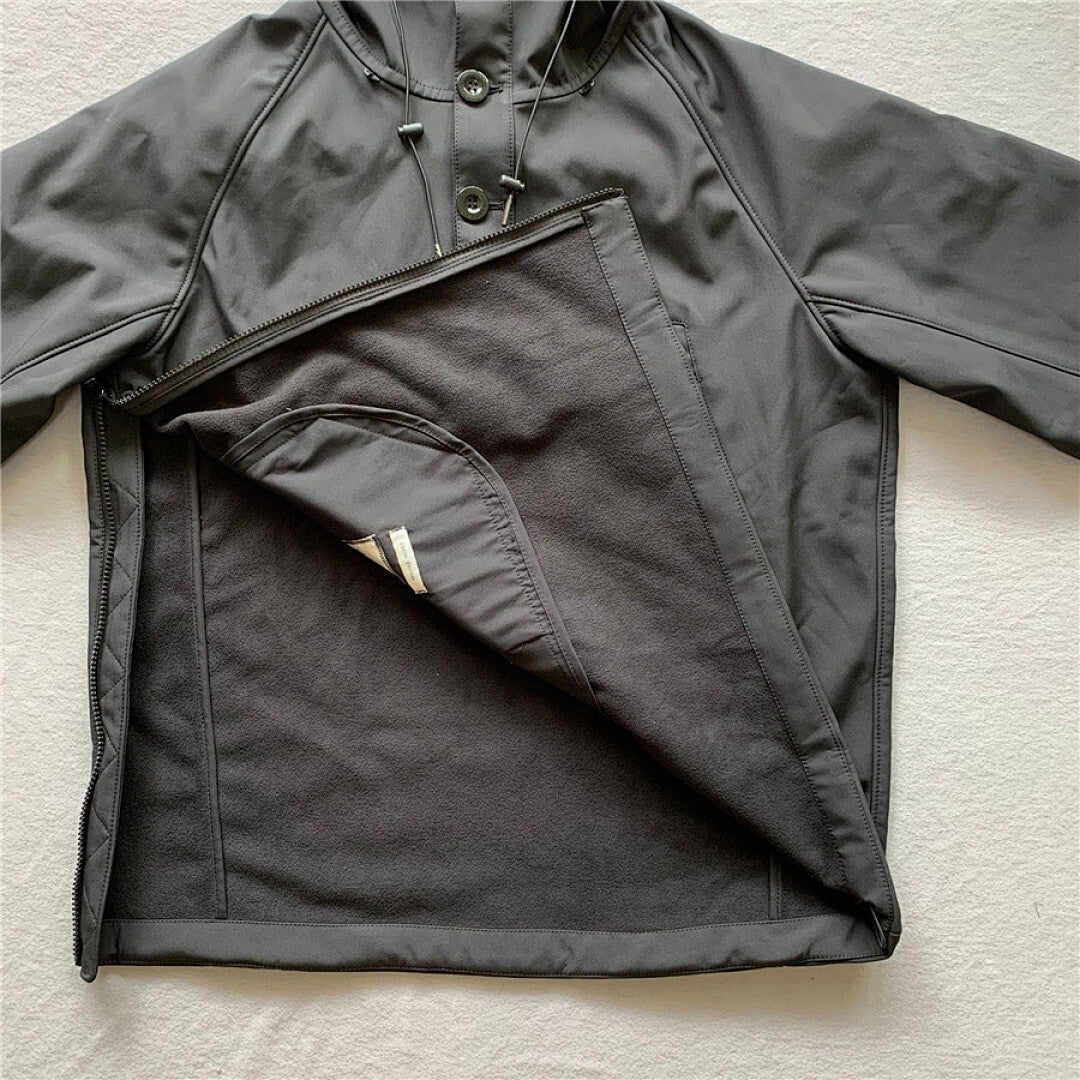 Hooded Jacket with Integrated Goggles - draft