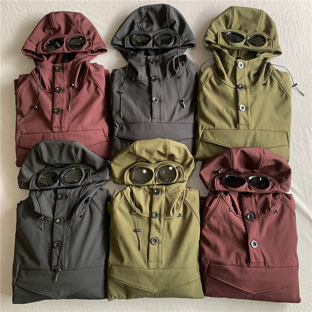 Hooded Jacket with Integrated Goggles - draft