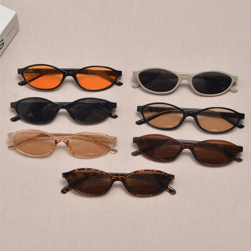Slim Oval Acetate Sunglasses - draft