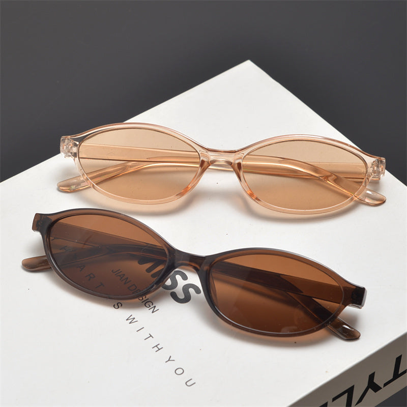 Slim Oval Acetate Sunglasses - draft