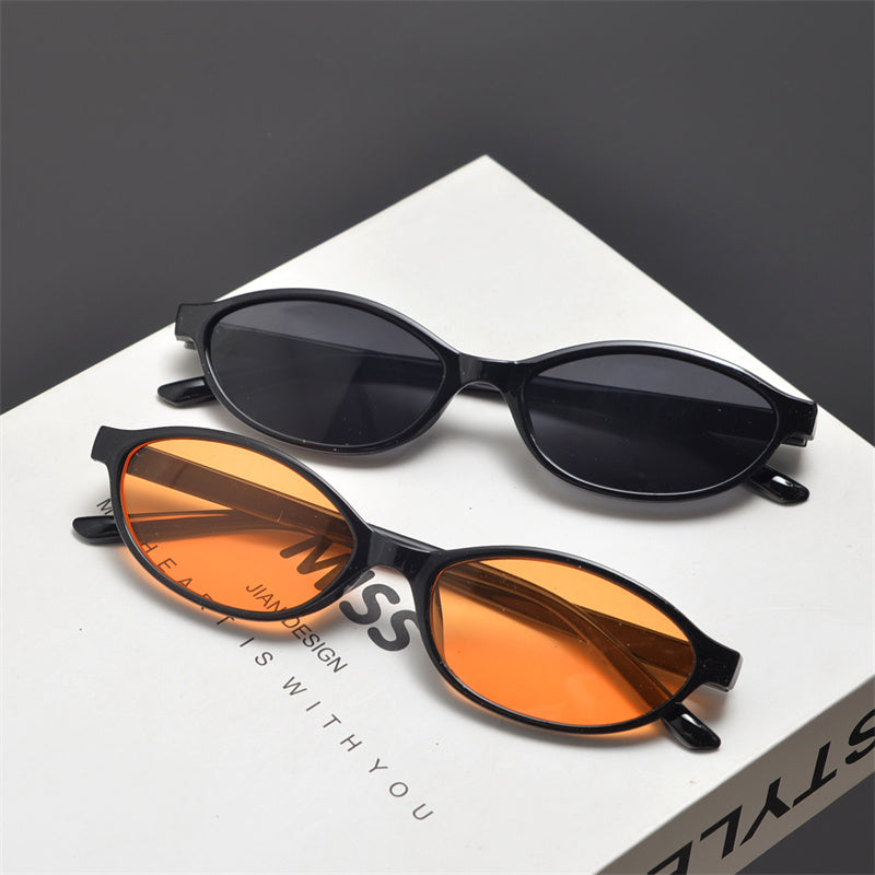 Slim Oval Acetate Sunglasses - draft