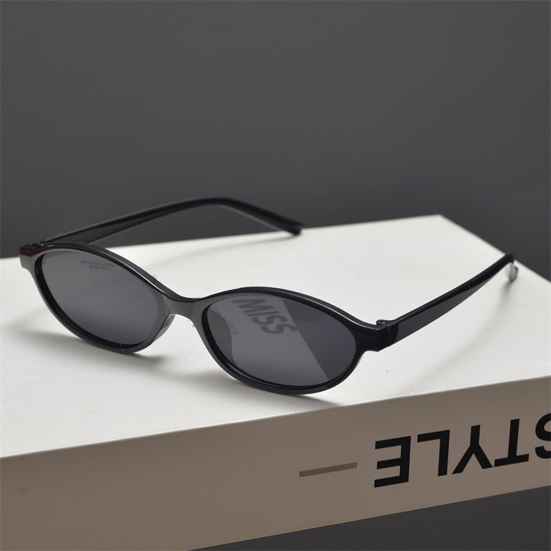 Slim Oval Acetate Sunglasses - draft