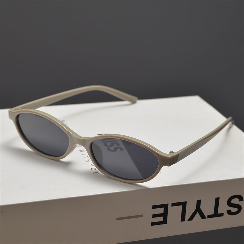 Slim Oval Acetate Sunglasses - draft