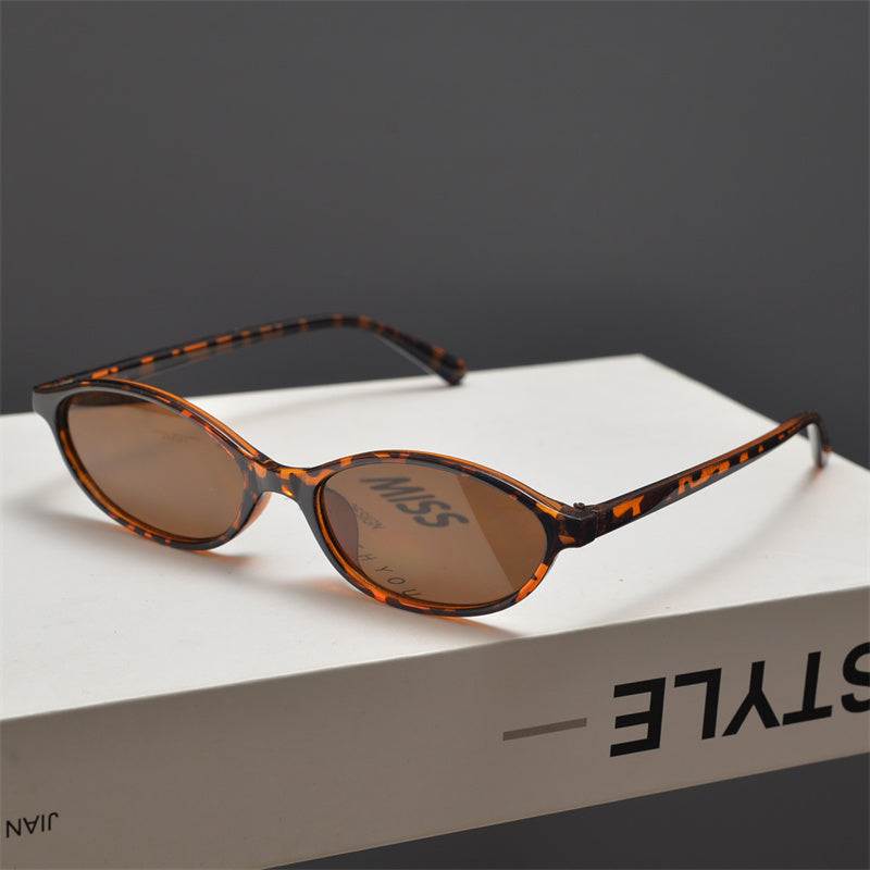 Slim Oval Acetate Sunglasses - draft