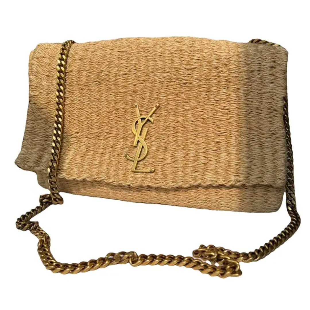 KM Shoulder Bag in Beige Raffia