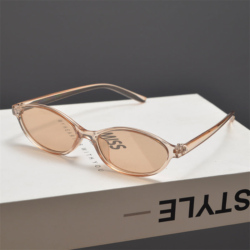 Slim Oval Acetate Sunglasses - draft
