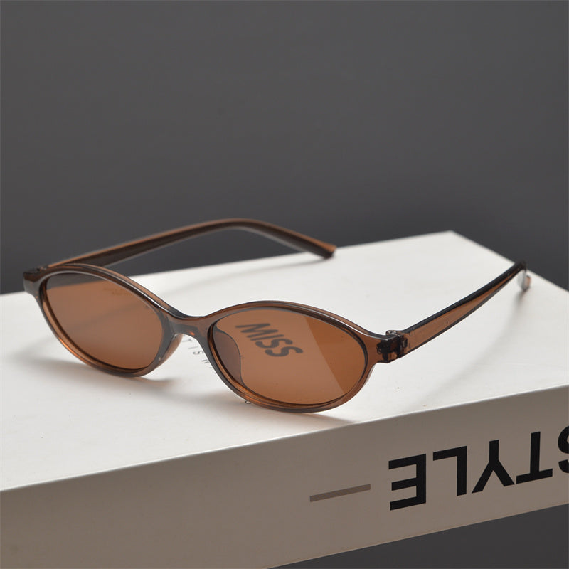 Slim Oval Acetate Sunglasses - draft