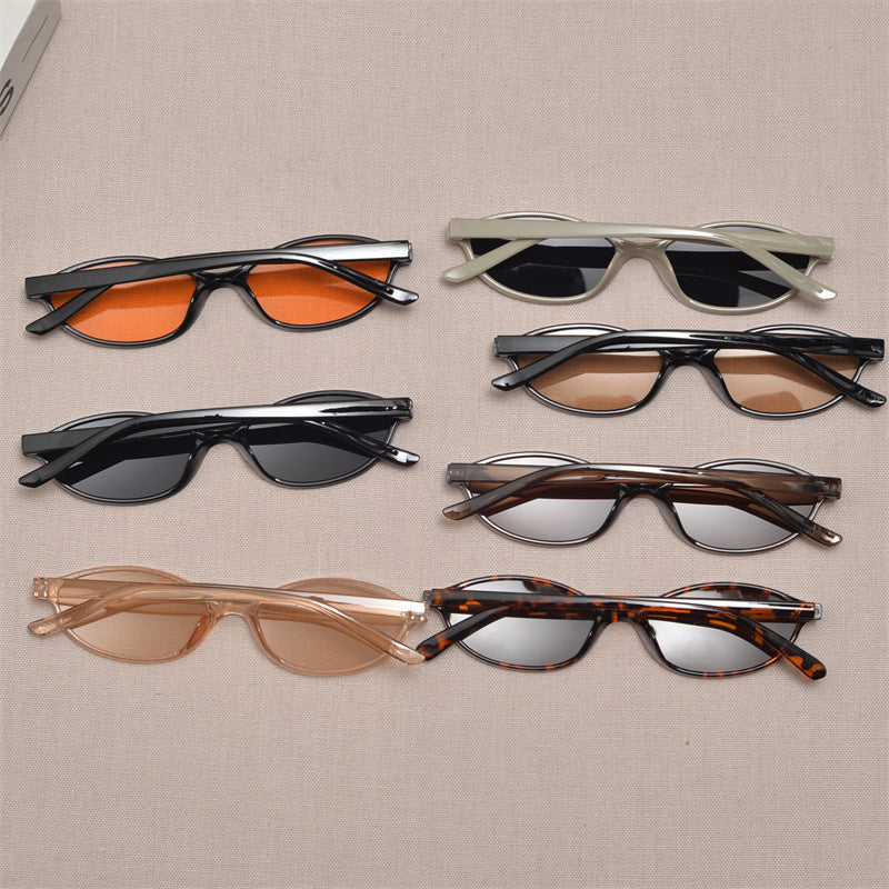 Slim Oval Acetate Sunglasses - draft