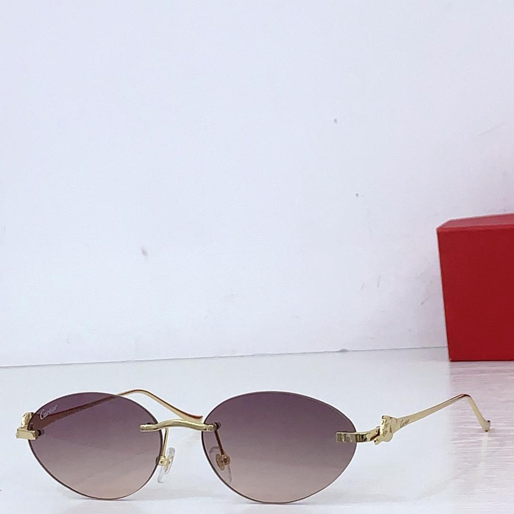 Luxury Oval Rimless Sunglasses - draft