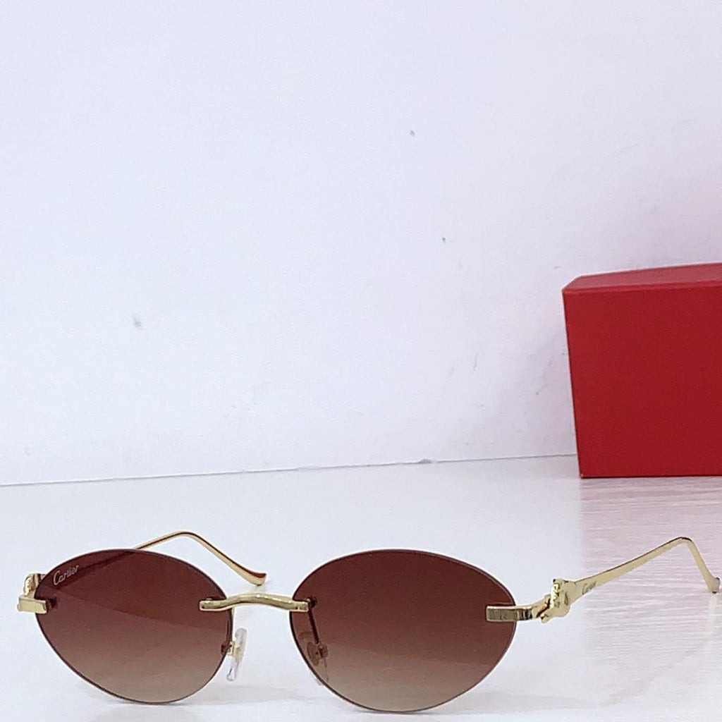 Luxury Oval Rimless Sunglasses - draft