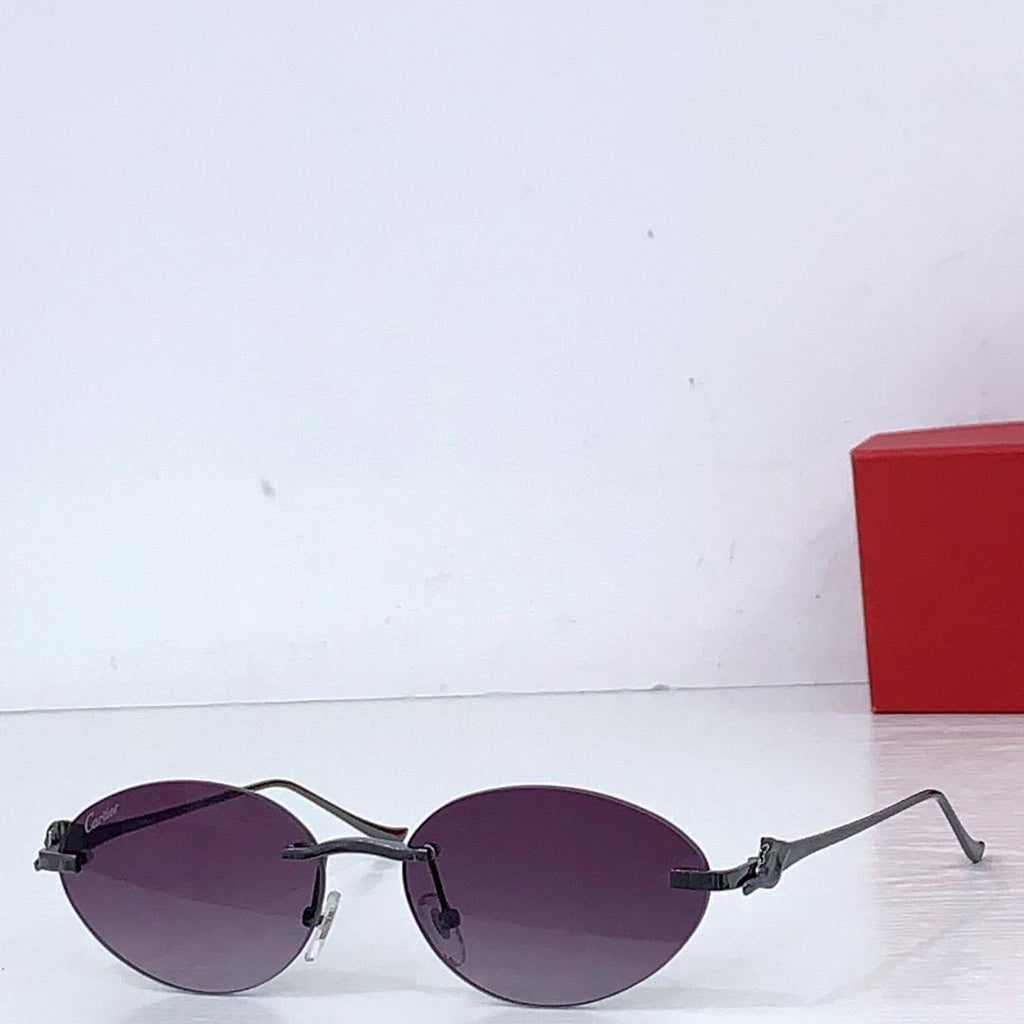 Luxury Oval Rimless Sunglasses - draft