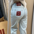 Fleece-Lined Denim Pants - draft