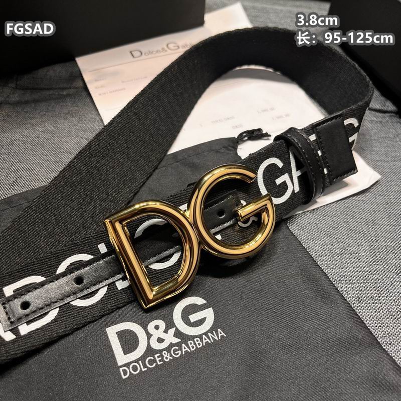 Wide Logo Fabric Belt with Metal Letter Buckle - draft