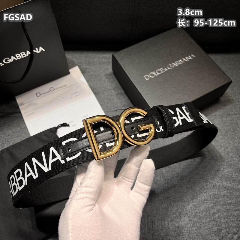 Wide Logo Fabric Belt with Metal Letter Buckle - draft