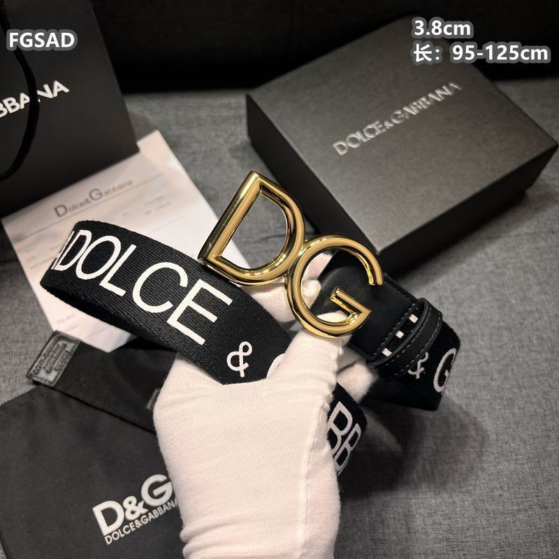 Wide Logo Fabric Belt with Metal Letter Buckle - draft
