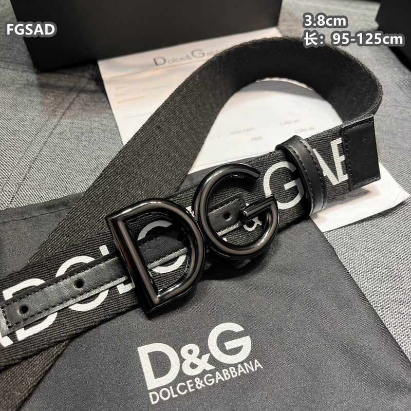 Wide Logo Fabric Belt with Metal Letter Buckle - draft