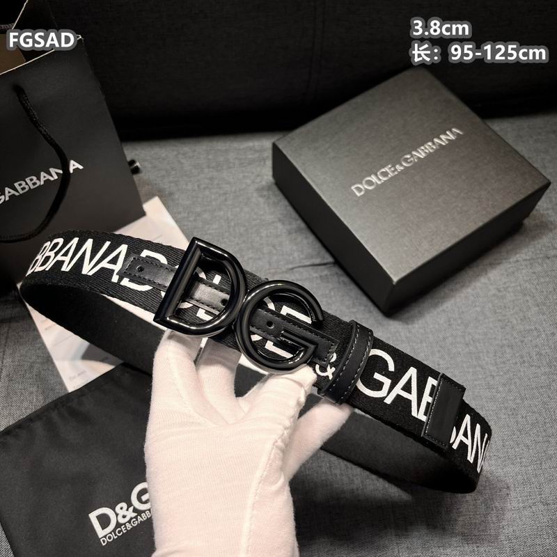 Wide Logo Fabric Belt with Metal Letter Buckle - draft