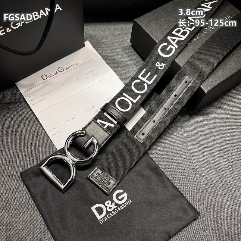 Wide Logo Fabric Belt with Metal Letter Buckle - draft