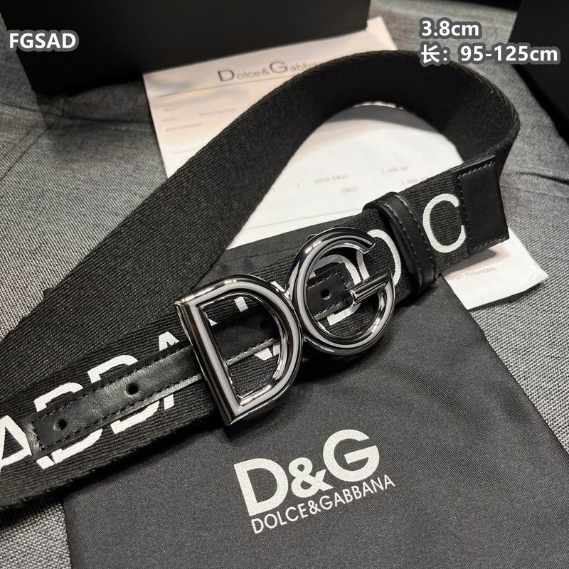 Wide Logo Fabric Belt with Metal Letter Buckle - draft