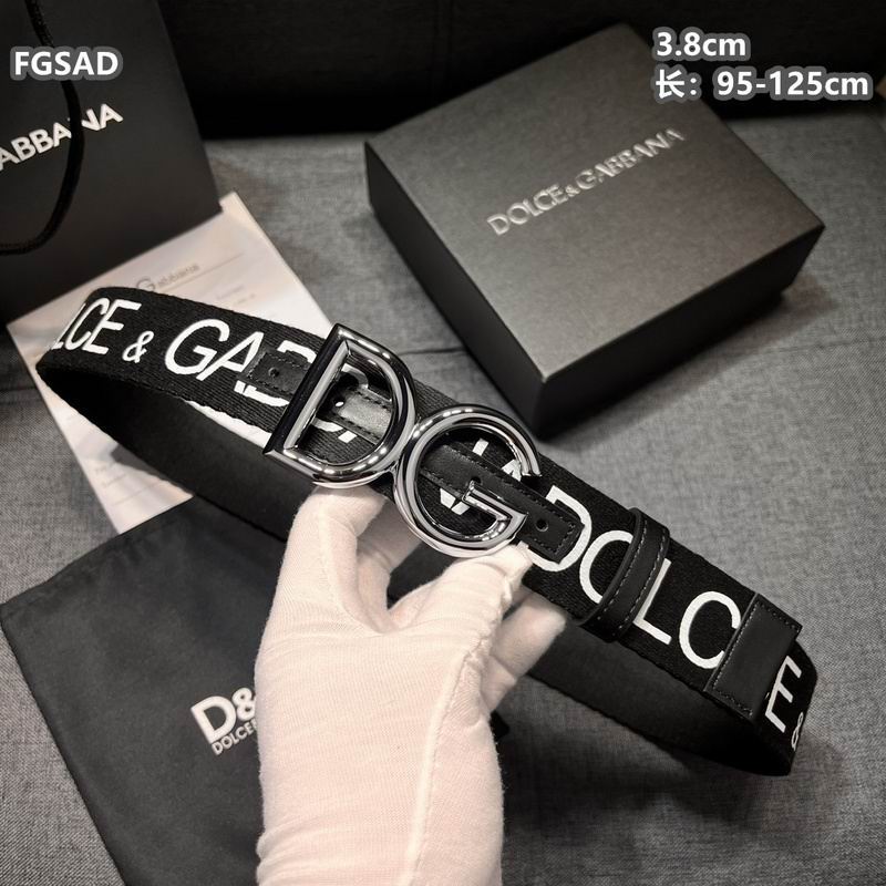 Wide Logo Fabric Belt with Metal Letter Buckle - draft