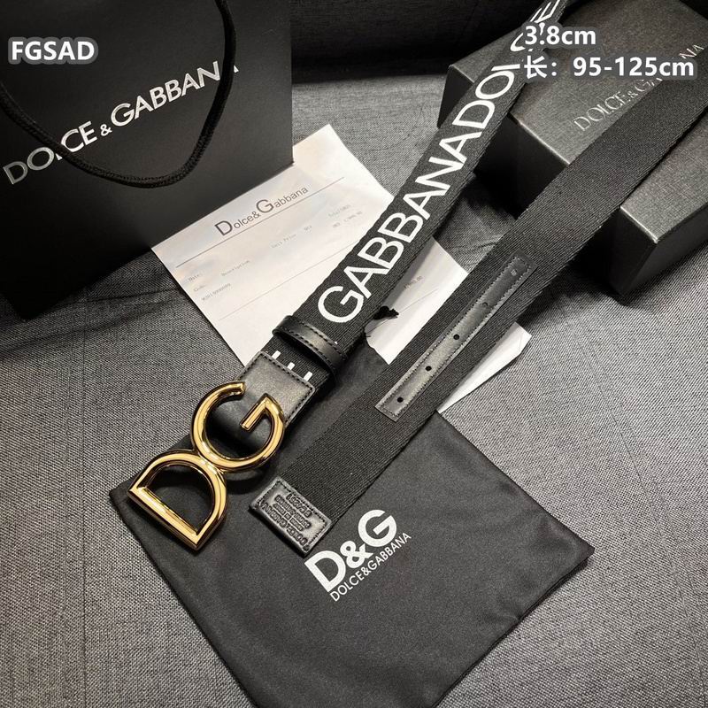Wide Logo Fabric Belt with Metal Letter Buckle - draft