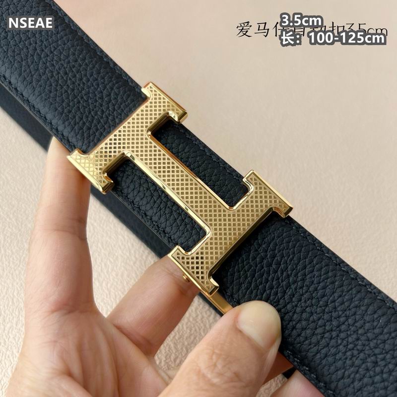 Automatic Buckle Leather Belt with Textured Metal Buckle - draft