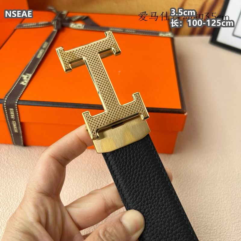 Automatic Buckle Leather Belt with Textured Metal Buckle - draft