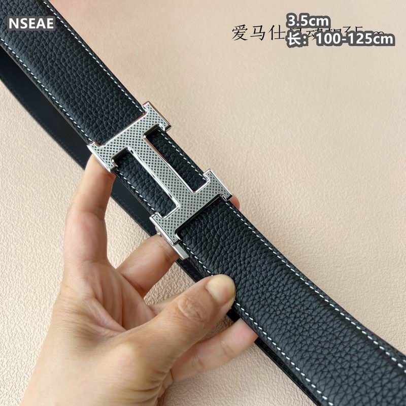 Automatic Buckle Leather Belt with Textured Metal Buckle - draft