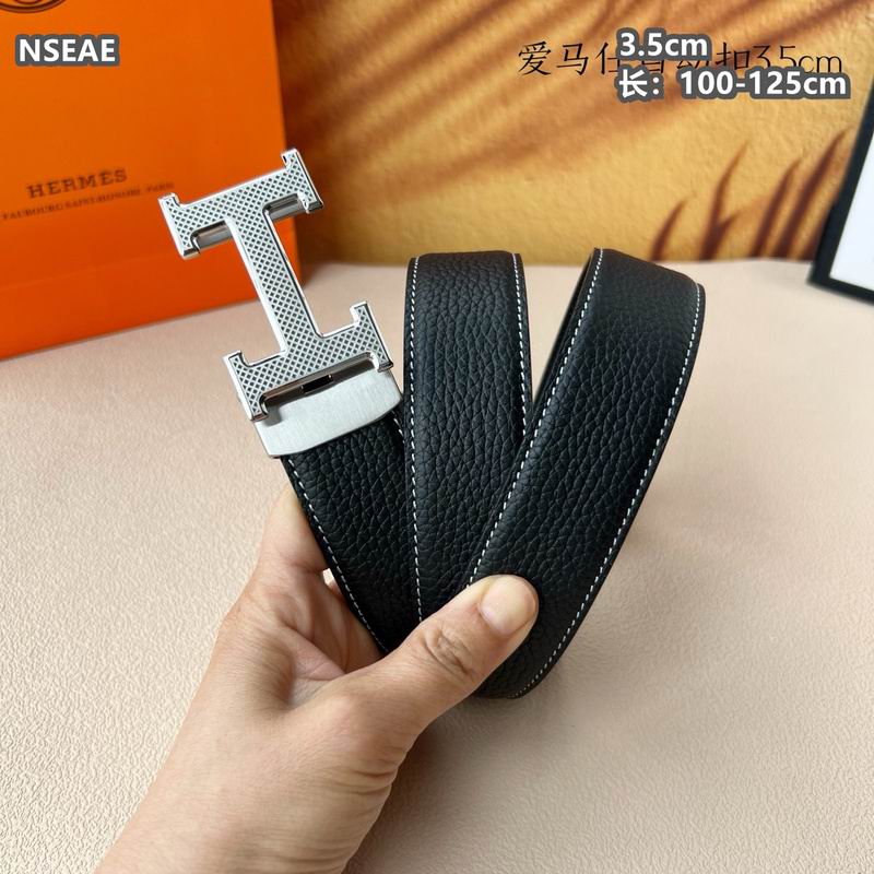 Automatic Buckle Leather Belt with Textured Metal Buckle - draft