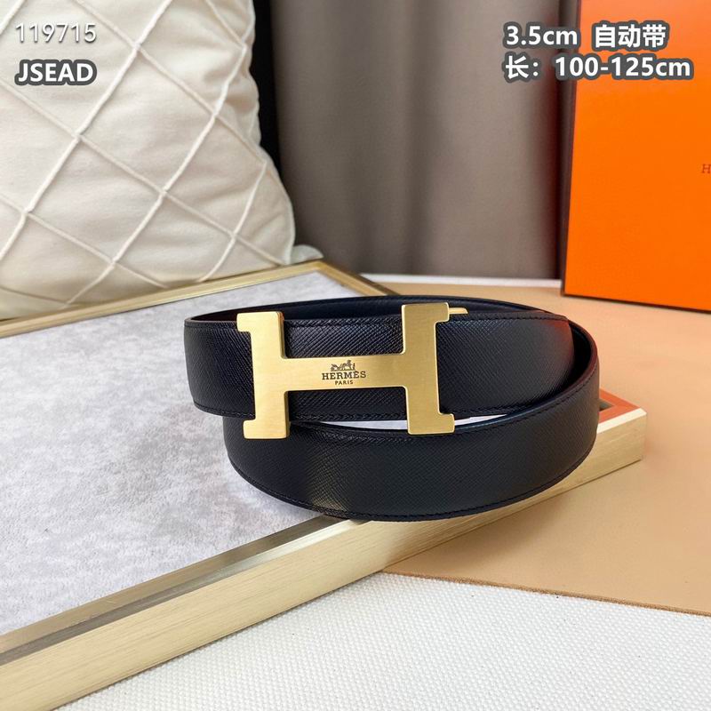 Automatic Buckle Leather Belt with Textured Metal Buckle - draft