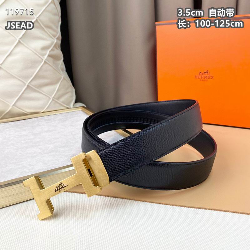 Automatic Buckle Leather Belt with Textured Metal Buckle - draft