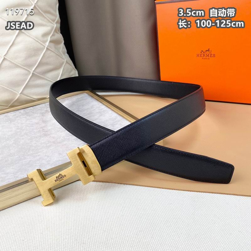 Automatic Buckle Leather Belt with Textured Metal Buckle - draft