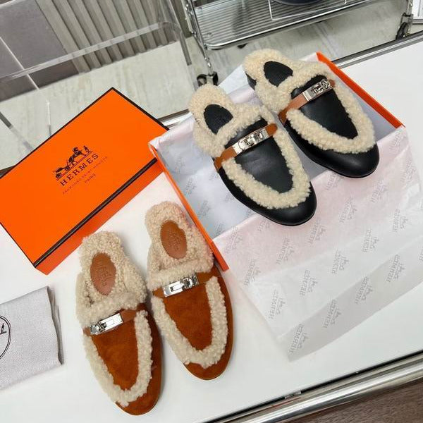 Fur Slip-on loafers - draft
