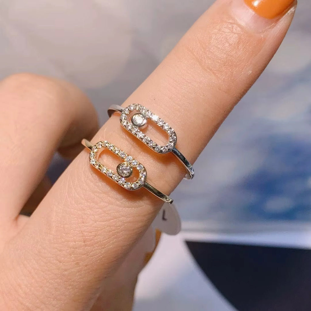 Oval Crystal Link Ring - draft