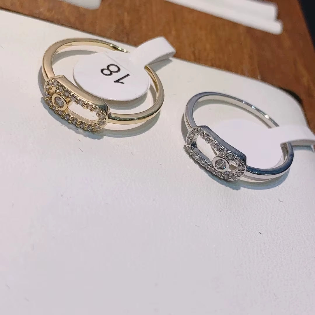 Oval Crystal Link Ring - draft