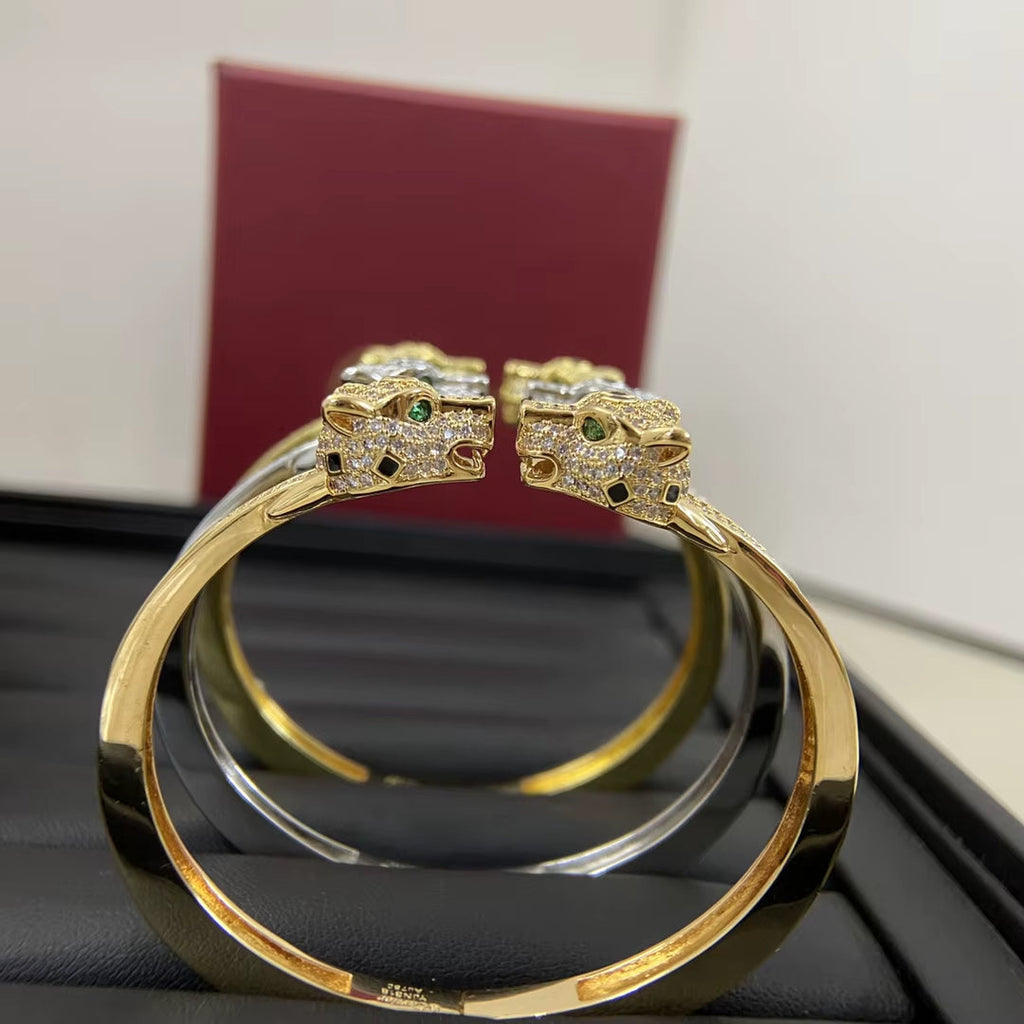 Panther Crystal Open Bangle - draft