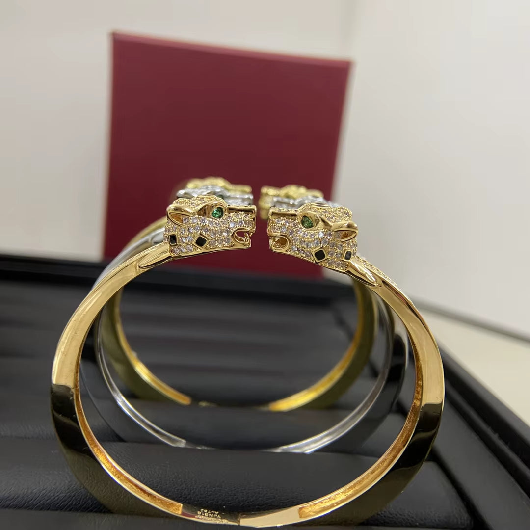 Panther Crystal Open Bangle - draft