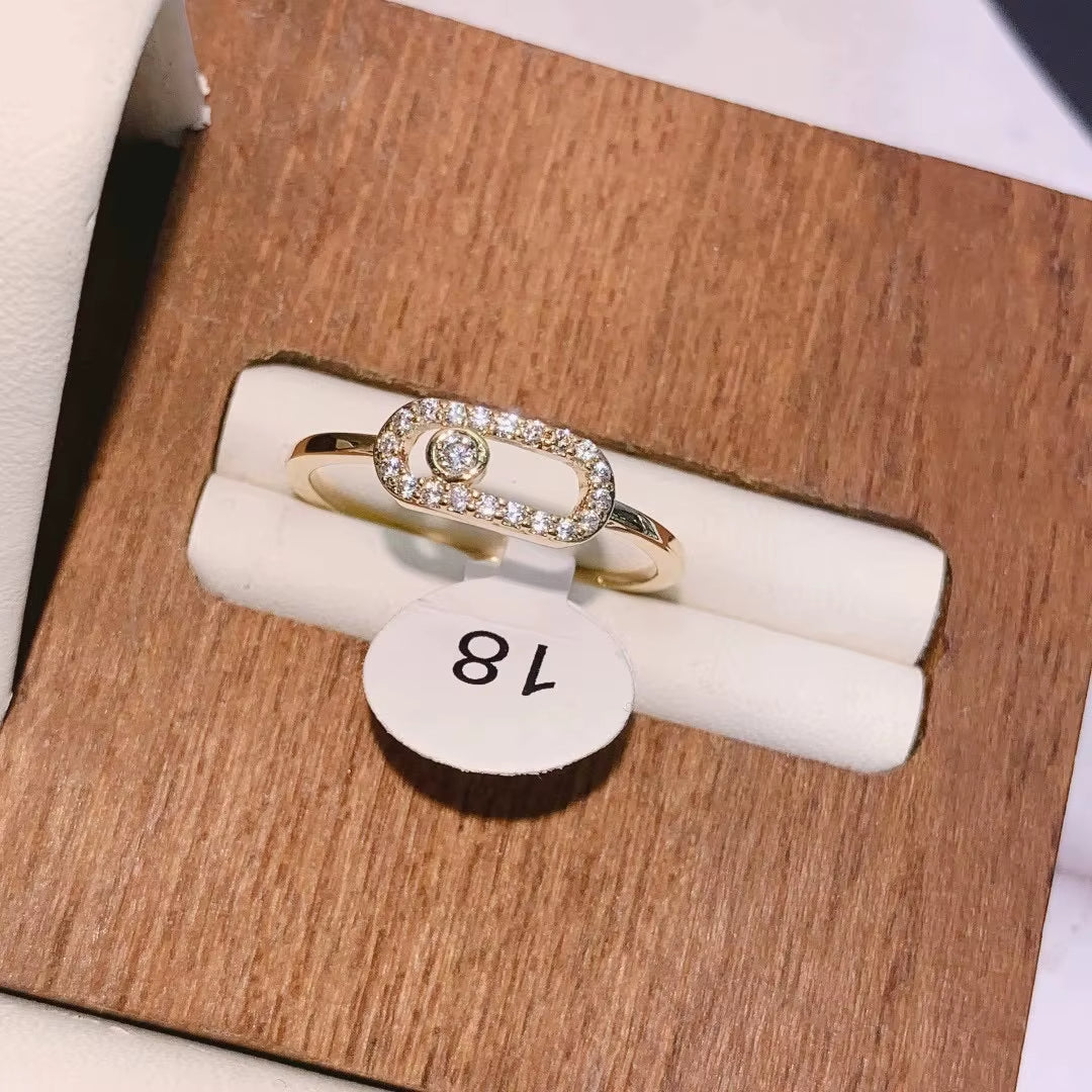 Oval Crystal Link Ring - draft